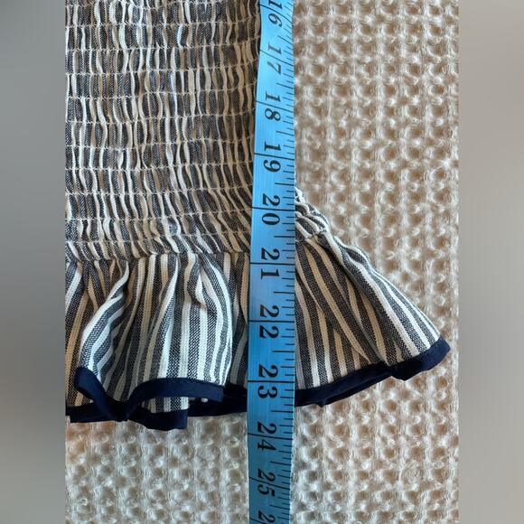 Lovers + Friends Salsita Smocked Cotton Mini Dress in Nautical Size Small - Picture 11 of 12